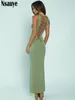 Casual Dresses Sexy Hollow Out Bandage Party Evening Women Club Dress Sleeveless Solid Elegant Summer Bodycon Prom 2024