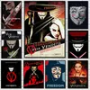 Klassische Hacker Film V für Vendetta Film Retro Poster Leinwand Malerei Wandbilder Wohnzimmer Home Wohnheimdekor Geschenk