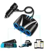 12V24V Universal Car 3 Sockets Splitter Cigarettändare Socket 3 Ports USB Laddar Power Adapter för iPhone iPad DVR GPS5027059