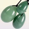 Green Aventurine Yoni Egg Set Borted Natural Crystal Stone för Kegel Muscle -träning Viginal Massage Ben Wa Ball Jade Massager2980311