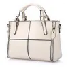 DrawString Toloer Luxury Handväskor Kvinnor Väskor Designer Split Leather Handbag Brand Topphandtag Female Shoulder Bag