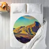 Blankets Mountain Range Blanket Desert Art Print Furry Round Fleece Car Soft Bedspread