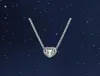 Mode 925 Sterling Silver Heart Pendant Necklace Cz Diamond Bright Star Chain Artikel Original Boxed P Herr- och kvinnors set Gift3893486