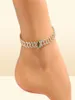 Womens Anklets Armband Iced Out Cuban Link Anklets Armband Gold Silver Pink Diamond Hip Hop Anklet Body Chain Jewelry3855304