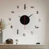 Orologi da parete 80 cm Quarzo fai -da -da -te Acrilico 3d Big Decorative Mirror Speconers oversize oversize Reloj de Pared205e