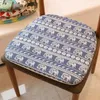 Poduszka 42x40cm japoński w stylu japoński bawełniany lniany bez poślizgu biurowy fotela samochodowa podkładka domowa krzesło do jadalni mata podkowa kształt