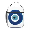 Watercolor Evil Eye Nazar Painting Insulated Lunch Bags for Office Hamsa Lucky Charm Leakproof Thermal Cooler Lunch Box Kids