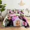 Luxury Rose Queen Shet Shet Girl Lovers Room Letting Sheets e Fillecasi Flette piatto Flemine Flemine Foglio da letto Set