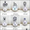 Pendant Necklaces 100% S925 Sterling Sier Pearl Freshwater Necklace For Women 8-9Mm White Wedding Gift Fine Jewelry Drop Deli Dhgarden Dhqs4