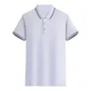 Stående krage affär Paul polo skjorta med tryckta trendiga herrskjortor, korta ärmskjortor, stora tryck, sommarmäns modetrend, Emma -avdelningen