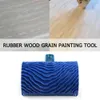 1〜5pcsブルーゴム材の穀物穀物ペイントローラーdiy穀物塗装ツール木材穀物パターンウォールペインティングローラーペイントツール