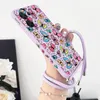 Charm Butterfly Crossbody Lonyard Silicone Phone Case pour Oppo Reno 8 8t 8 Pro 7 7 Lite 7Z 6 6Z 6 Proplus 5 Lite 5f 4 Lite Cover