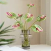 Flores decorativas 10pc 3d Impressão anthurium realista artificial para decoração de casa Planta verde Pasta em vasos de casamento Tabela de flores Arranjo de flores