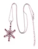 X7 TONE SILVER Crystal Snow Cipndant Necklace 18Quot Snowflake inverno per le vacanze di Natale Gioielli 1307277