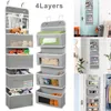 Wall Mounted Storage Shelves 5 Pockets Over Door Hanging Storage Organizer for Bedroom Closet Baby Plush Toys Organizer