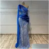 アーバンセクシードレスパーティーセリーネヒル2024ブルーマーメイド1つのショーダーエレガントなビーズの豪華なイブニングドレス
