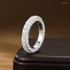 Cluster Rings Charm Lovers Ruby Diamond Ring Real 925 Sterling Silver Engagement Wedding Band For Women Men Promise Jewelry