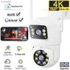 PTZ-kameror 8MP Dual Lens PTZ WIFI CAMERA 4K HDEFINITION Dual Screen AI Body Recognition Outdoor 4MP Safety Video Surveillance Camera CareCam Pro C240412