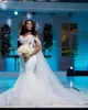 Modern Off Shoulder Mermaid Wedding Dresses Applices pärlor Långt elfenben Vit brudklänning Sweetheart halsringning Cut-out Side Sexig brudklänning