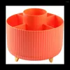 Kitchen Storage 5 Slots 360°Degree Rotating Organizers For Desk Cute Pencil Cup Pot Office School Home Art Supply(Orange)