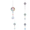 Dekorativa figurer 7 Chakra Crystal Suncatcher Round Crystals Bead Pendant Hanging Prism Drop Sun Catchers For Windows Home Garden Decor