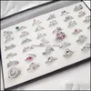 Paramètres de bijoux 36 styles anneau de perle accessoires de bricolage anneaux de mariage de mode S925 sier pour livraison de gouttes cadeaux féminines dhfju