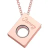 10Pcs/Lot Rectangle Floating Memory Photo Locket Pendant Necklaces Clear Dictionary Book Relicario Chain Collares Jewelry