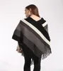 Örme Kadınlar Pelerin Fring Ladies Pullover Poncho Parıltılı Cape Tassel Swawl Kadın Gevşek Kazak Renkli Şerit Kış Kadınları Blou7822750