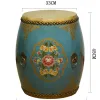 Chinese Drum Stool Solid Wood Painted Shoe Stool Hotel Bed Tail Round Guzheng Stool Home Furniture Eco-Friendly