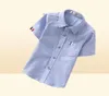 GFMY Summer Sale Shirts Casual Solid Cotton Color Blue Wit met korte mouwen jongens voor 2-14 jaar 2201258877395