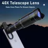 Lentille 40x Zoom Phone Lens 4in1 Portable Camera Macro Lens for Phone Fish Eyes Trépieds pour iPhone 12 11 Pro Max Samsung