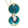 Emaye El yapımı Faberge Paskalya Yumurtası Kolye Kolyesi Yaratıcılık Globe Astronot Madalyon Kolye Klavikül Zinciri Noel Kızları