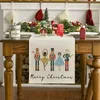 33x183cm świąteczny bieżnik stolik czerwony szachownicze paski śniegu Tabrecover Home Party Holiday Decor Akcesoria