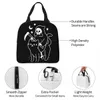 Death Rides a Black Cat IsolleLits Lanchs Saco Térmico Reprador de refeições Horror Halloween Grim Reaper Funky Tote Lanch