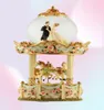 Wedding gifts groom bride crystal ball music box lantern double carousel eight tone box creative ornaments9646074