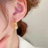 Hoop Earrings Huitan Metal Gold Color Hollow Out For Women Modern Fashion Lady's Ear Accessories Daily Wear Chic Jewelry