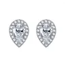 Studörhängen S925 Silver High Carbon Diamond 5 8mm Pear Shaped Water Drop Zircon gränsöverskridande Instagram grossist