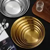 Plates Stainless Steel Round Pasta Steak Plate Fruit Cake Tray Portable Dish Kitchen Accessories