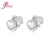 Studoor oorbellen sierlijke hartvorm ontwerp kubieke zirkoon ingelegde oorbel 925 sterling zilveren naald damesstijl juwelen clip-on-on