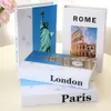 Simple Fake Books for Decoration Coffee Table Modern Home Book Box Remote Control Storage Paris London York 240328