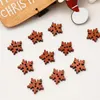 100 pezzi da 18/25 mm Christmas Snowflake Legno bottoni in legno Scrabum artigianato DECORAZIONE DEL MAGLIE FUNZIALE