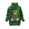 2023Autumn Winter spädbarn Baby Boys Girl Christmas Sticked Cartoons Bear Round Neck Pullovers varma tjocka tröjor 1-4 år