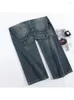 Women's Jeans Ripped For Women High Waisted 2024 Blue Loose Button Denim Pants Vintage Streetwear Straight Wide Leg Trousers