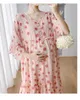 Vestidos de maternidade New Arriveal 2023 Skirt Maternity Dress Summer Summer Romantic Rink Strawberry Fashion Plus Size Susndende Dress 240412