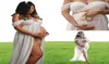 Koronkowa sukienka macierzyńska na Pogogę Sexy Off Front Front Podziel ciążę Kobiety w ciąży Kobiety Maxi Maternity Suknia Poshoot Q4819728