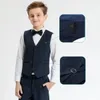 Pakken voor jongens kinderen bruiloft outfit paaskerk kind feest bloem formele ceremonie verjaardagskostuum pography kleding 5 stcs 240401