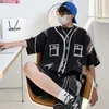 Men Cute Graffit Blouse Top Shorts Set Oversize Summer Funny Shirt Clothes Harajuku Casual Short Sleeve Tshirt 2 Piece Suits 240412