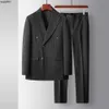 Set and Youth Double Breadsed Light Luxury Business Wedding Swid Suit Mens High