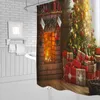 Душевые занавески Рождественский камин Подарок подарки в ванной комнате