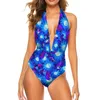 Frauen Badebekleidung Big Sunflower Field Badeanzug gelb Blumendruckpool einteilig einteiliges Badeanzüge Sexy Halfter Push Up süßes Monokini